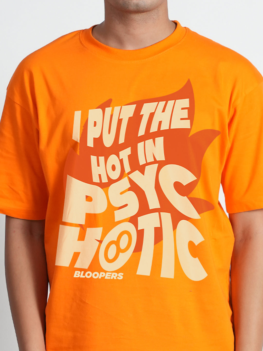 Bloopers Psychotic Orange Drop shoulder Oversized T-shirt
