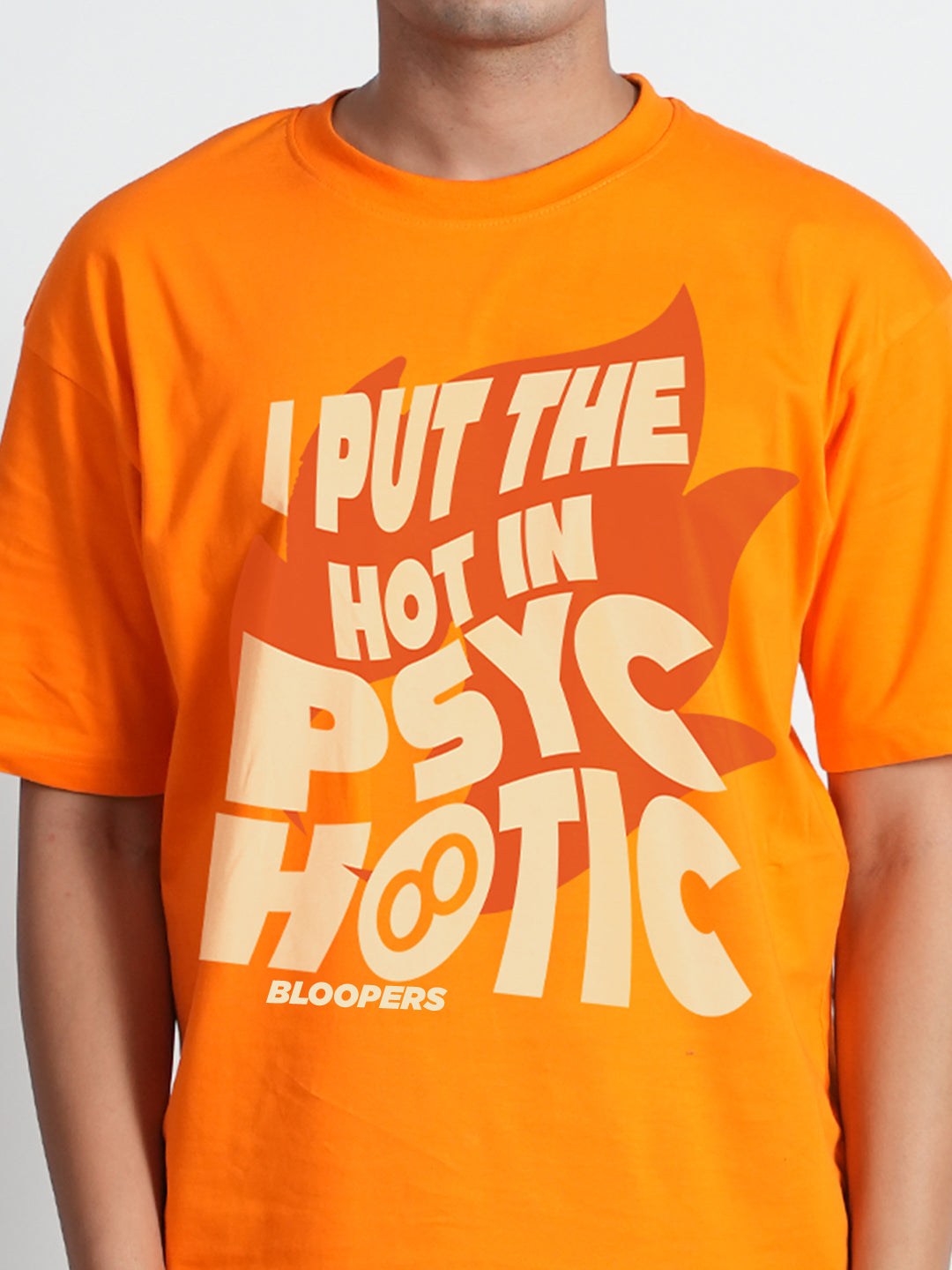 Bloopers Psychotic Orange Drop shoulder Oversized T-shirt