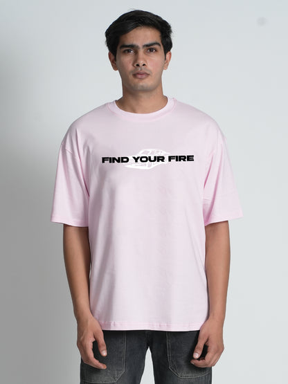 Bloopers Find Your Fire Pastel Pink Oversized Dropshoulder T-shirt