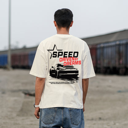 Driven Dreams Off White Oversized T-shirt