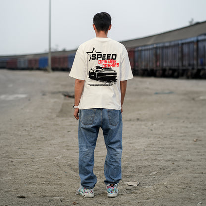 Driven Dreams Off White Oversized T-shirt