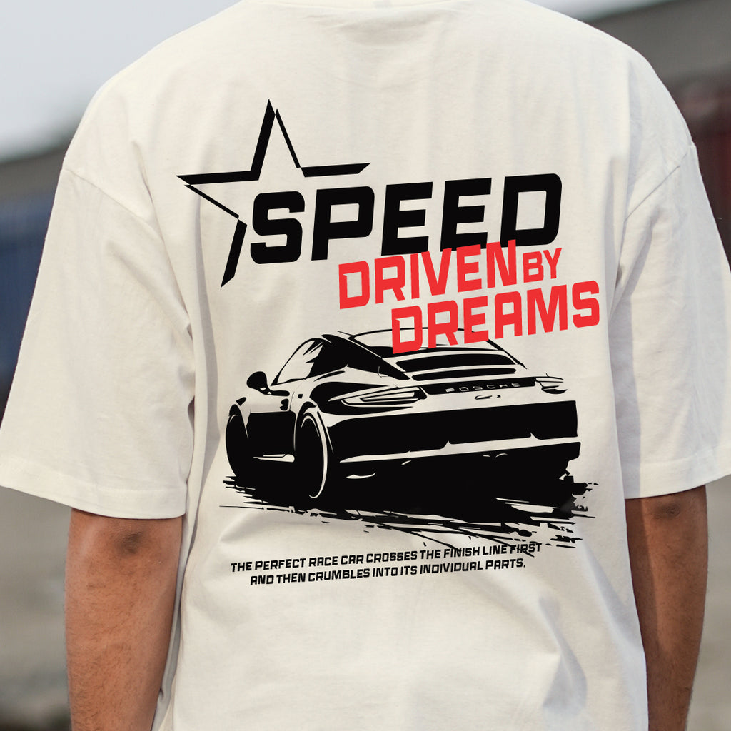 Driven Dreams Off White Oversized T-shirt