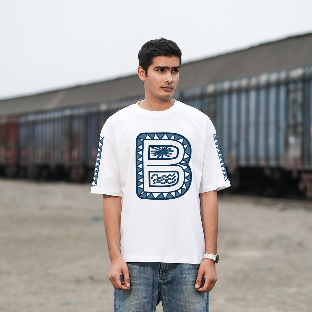 Bloopers White Graphic Printed Oversized T- shirt