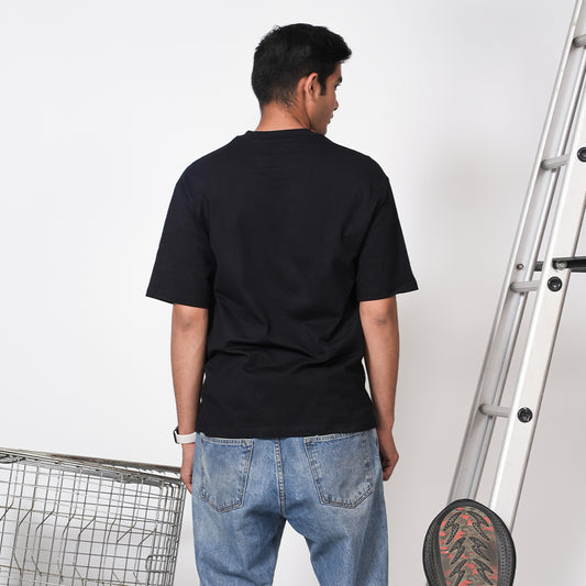 Bloopers Birds Black Oversized T-shirt