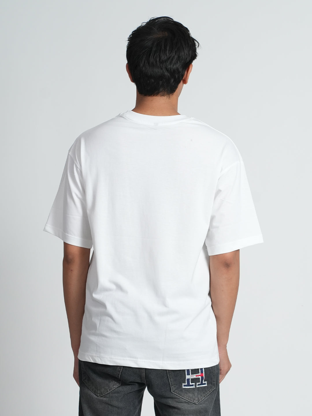Lagend Inside White Graphic Printed Oversized T-shirt for Men