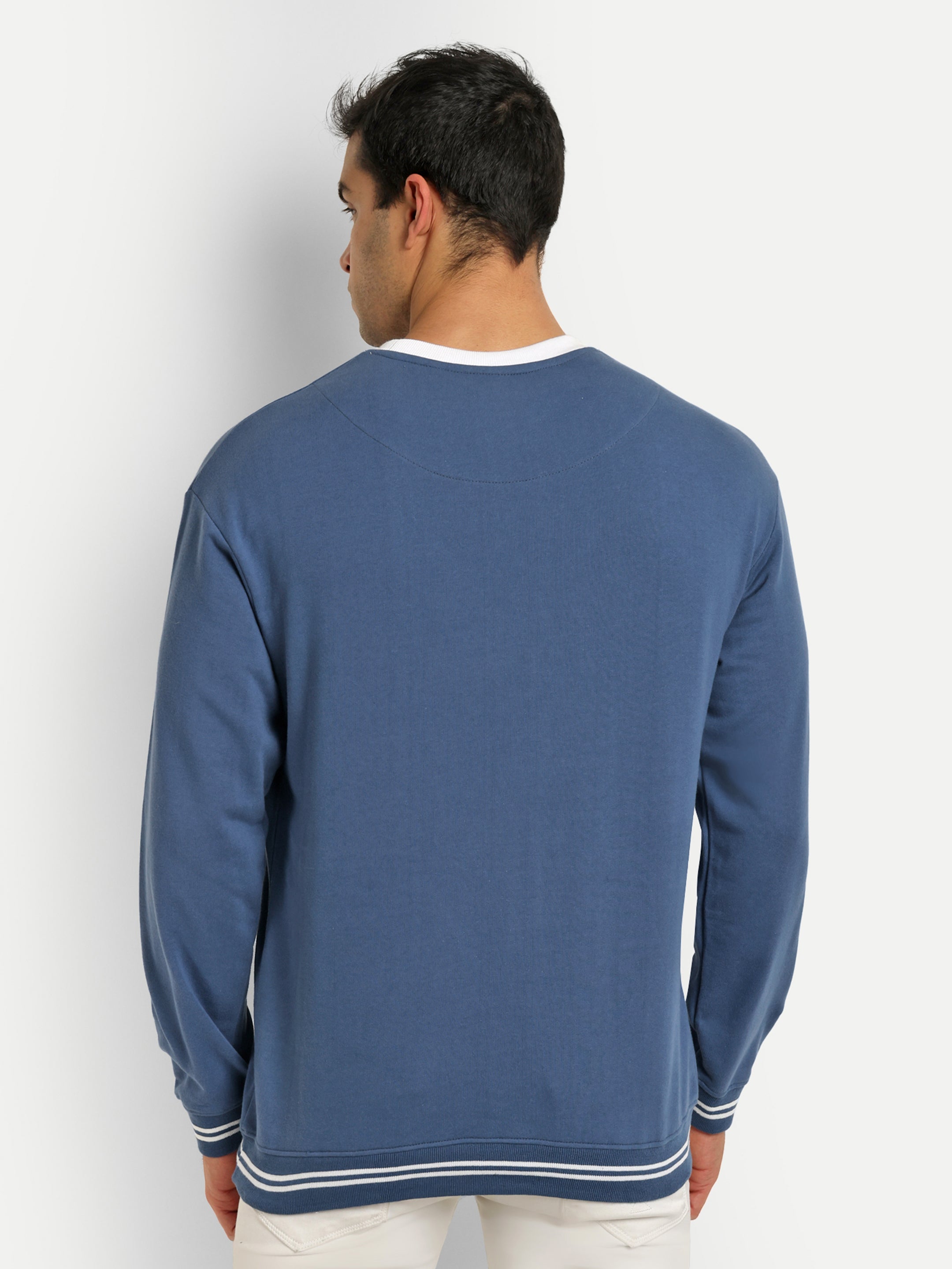 Men's Blue Round Neck Winter wear Sweatshirt