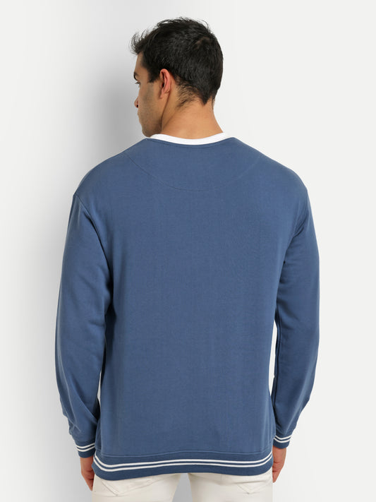 Men's Blue Round Neck Winter wear Sweatshirt