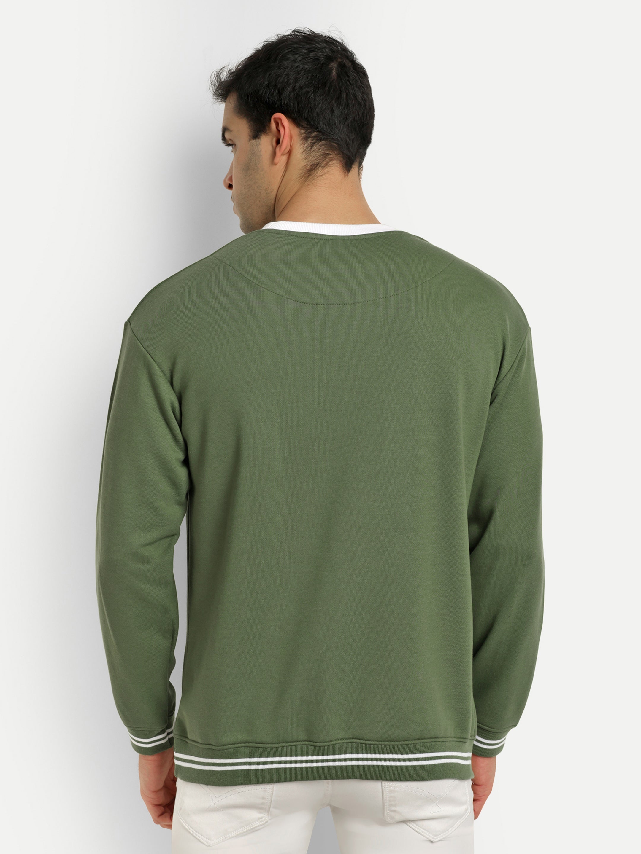 Men's oversized Full Sleeve Green Sweatshirt