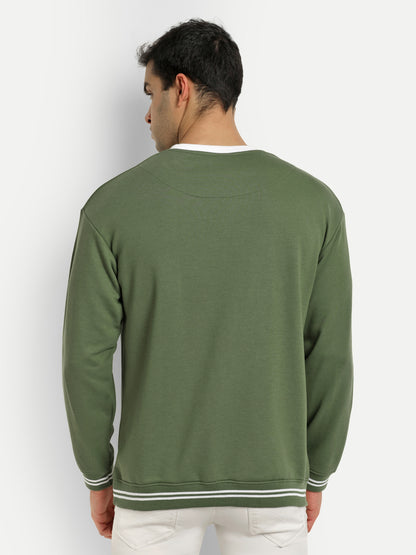 Men's oversized Full Sleeve Green Sweatshirt