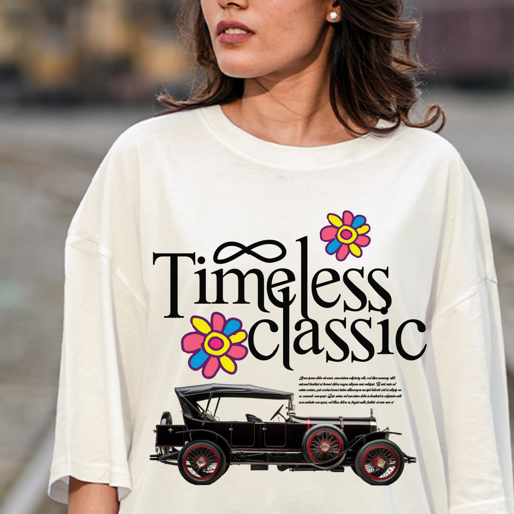 Classic White Oversized Dropshoulder Womens T-shirt