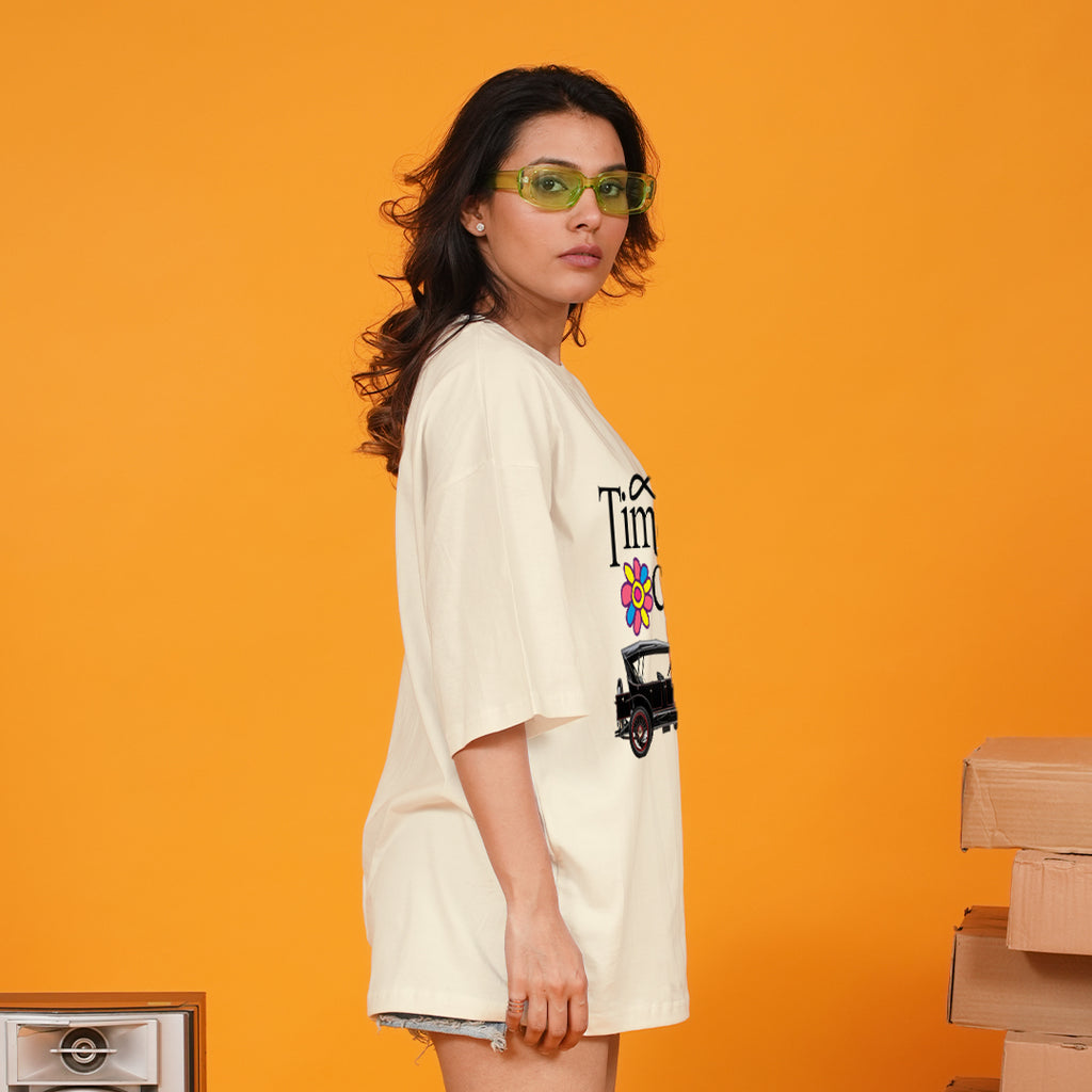 Classic White Oversized Dropshoulder Womens T-shirt