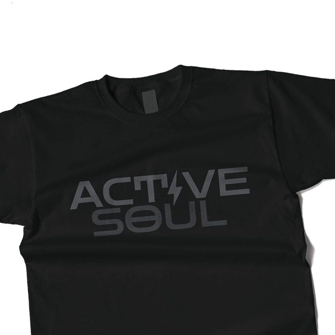 Active Soul Mens Regular Fit Black T-shirt