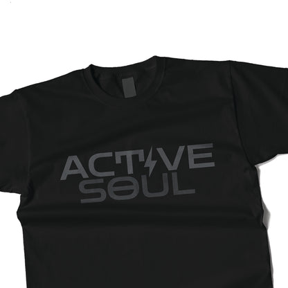Active Soul Mens Regular Fit Black T-shirt