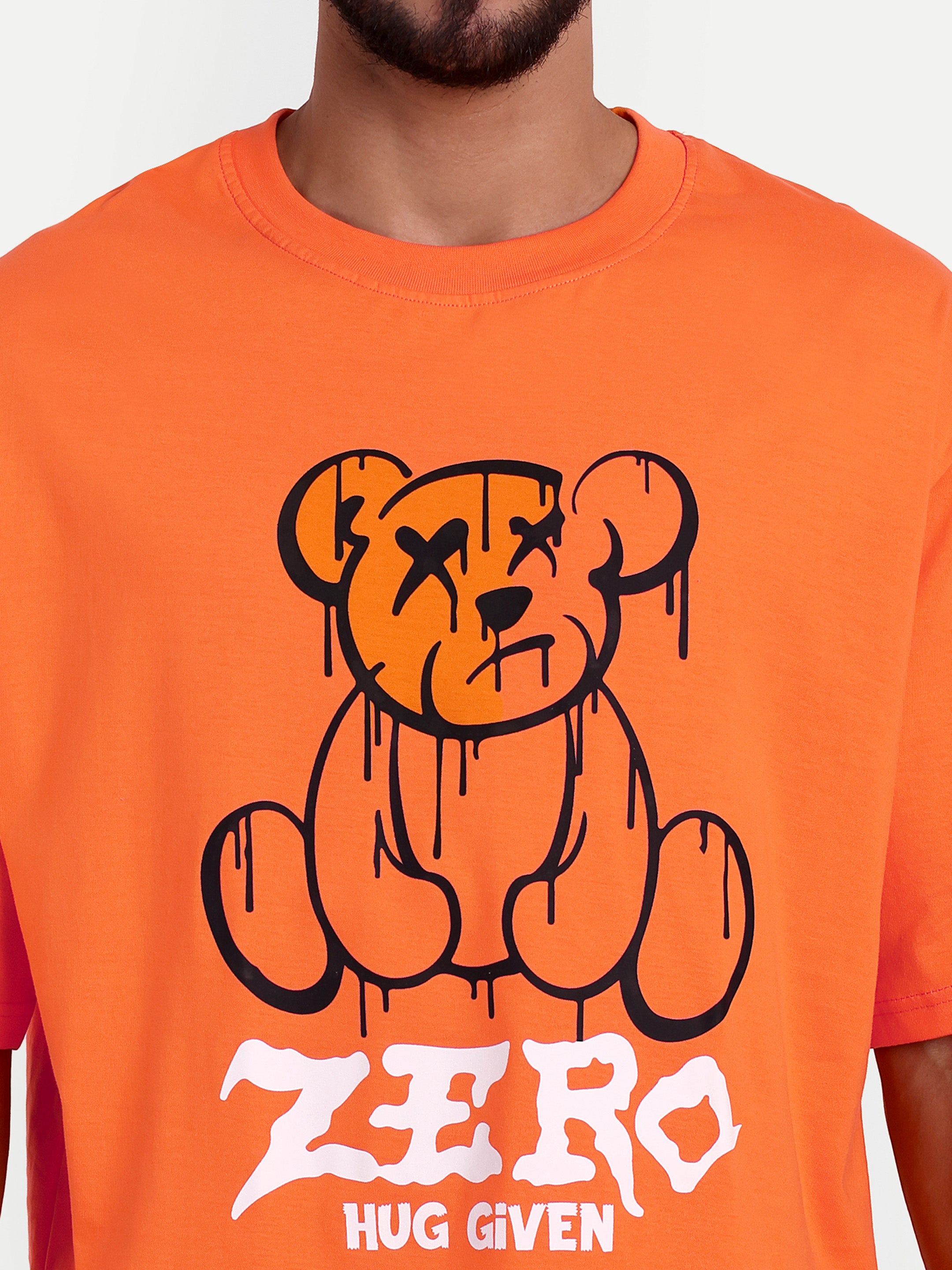 ZERO HUG GIVEN ORANGE OVERSIZED T-SHIRT