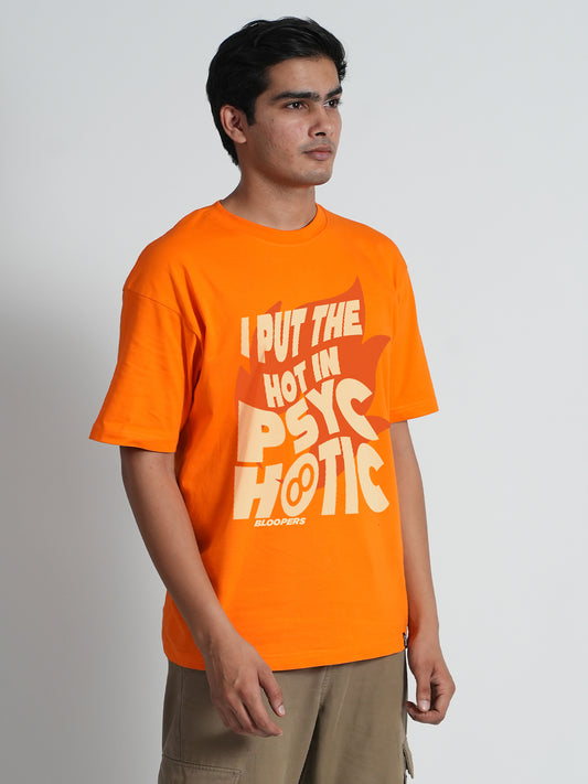 Bloopers Psychotic Orange Drop shoulder Oversized T-shirt