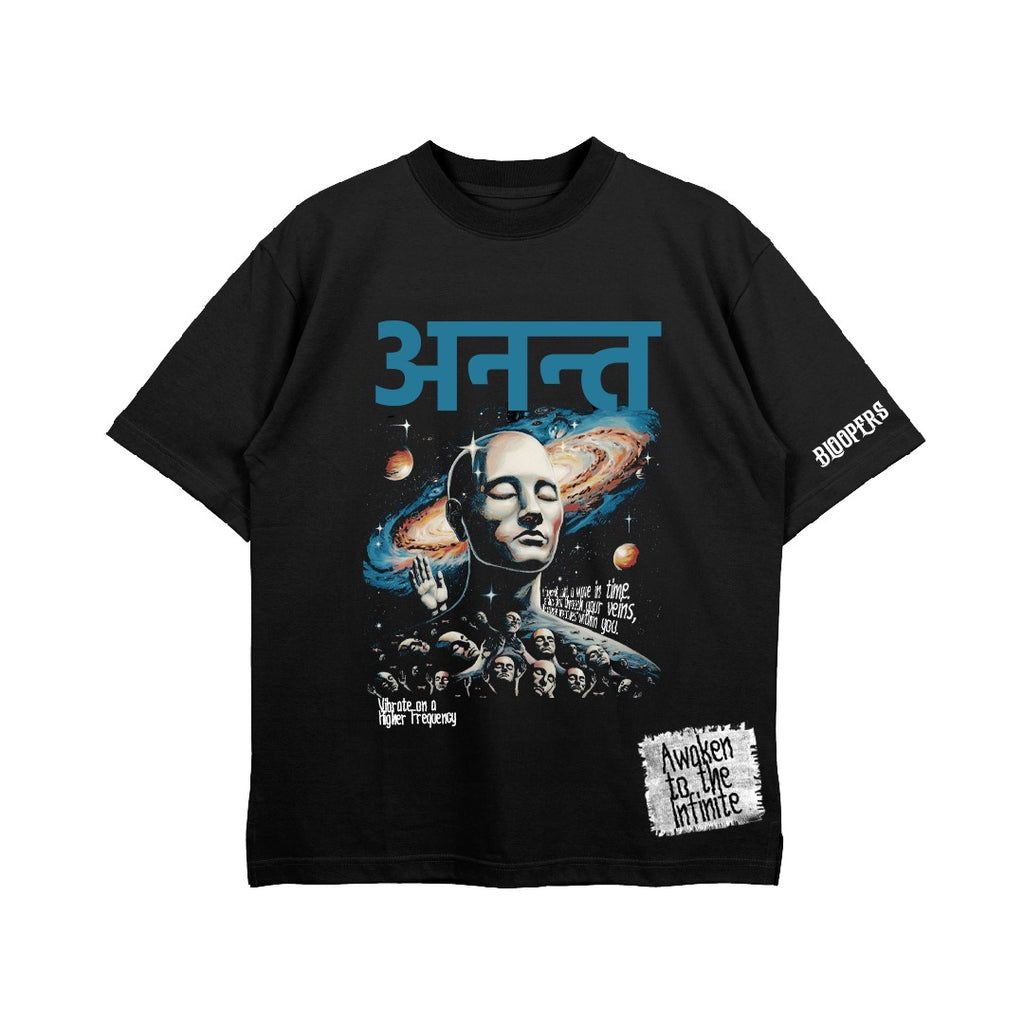 Bloopers Anant Oversized Black T- shirt