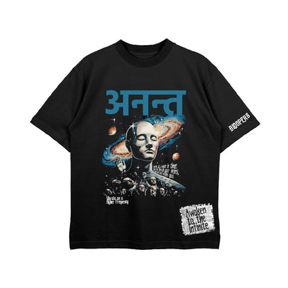 Bloopers Anant Oversized Black T- shirt