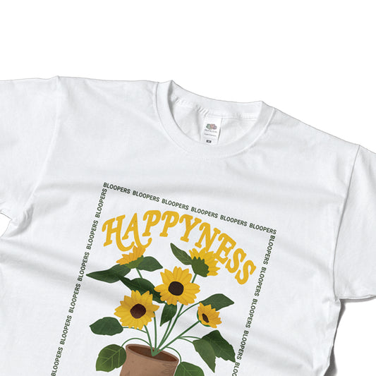 Bloopers Happyness Womens Regular Fit Black T-shirt