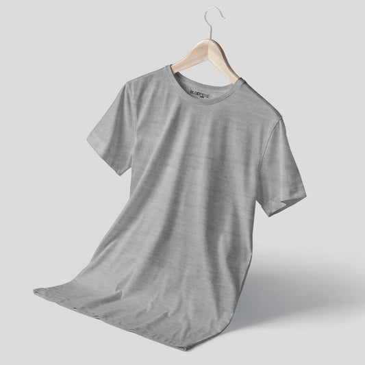 Basic Light grey Regular Fit Roundneck T-shirt