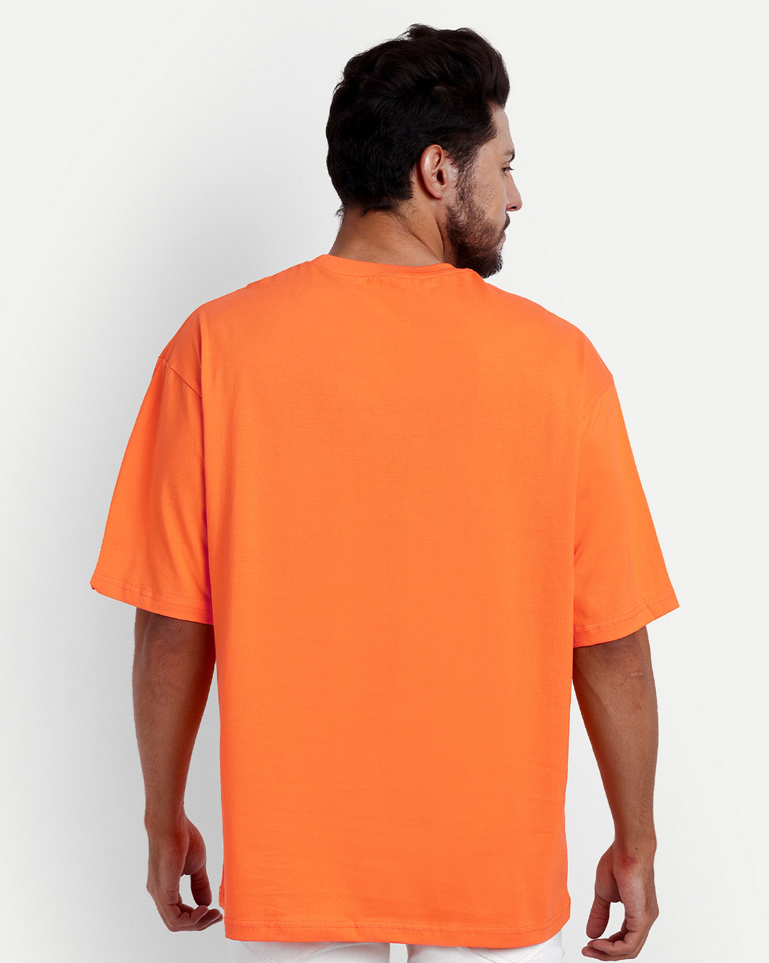 Corvus's Quench Oversized Orange Half Sleeve Summer Wear T-shirt