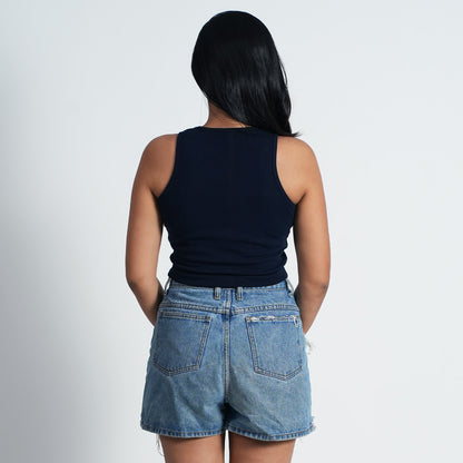 Women Sleeve less Navy blue Summer Wear Tank Top