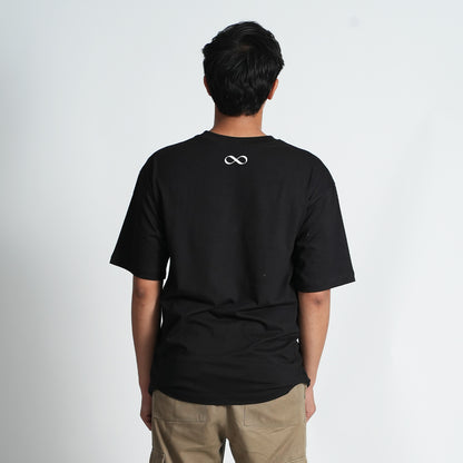 Trouble Maker Black Oversized Graphic T-Shirt