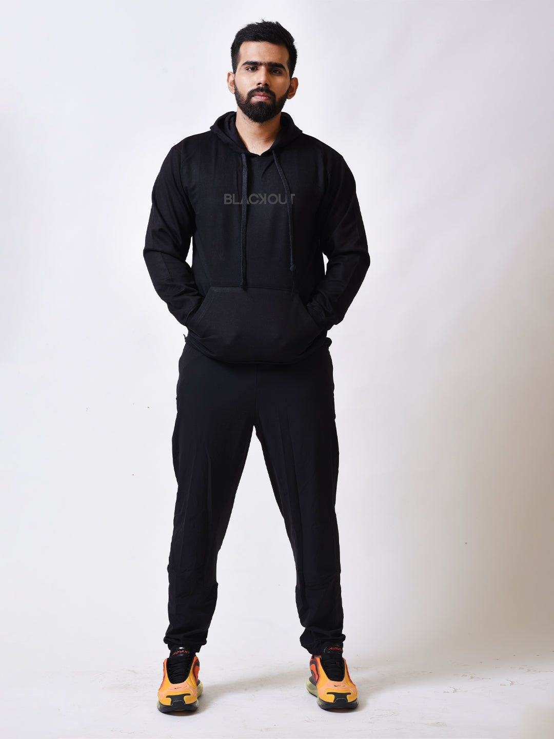 Bloopers Black Printed Winter wear Sweatshirt for Men