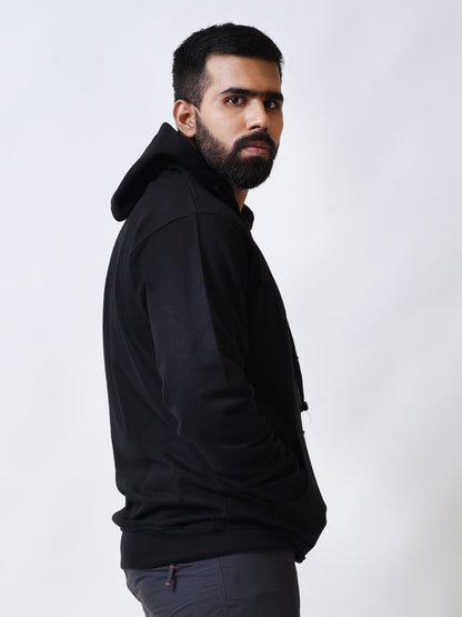 Bloopers Black Printed Winter wear Sweatshirt for Men