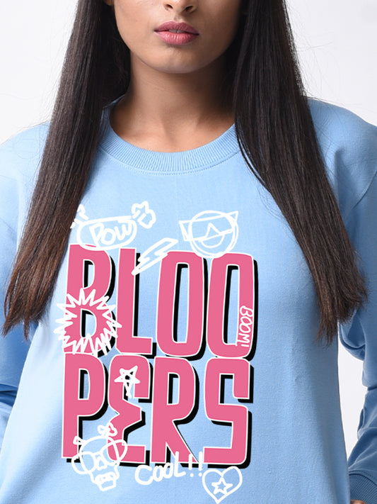 Bloopers Skyblue Winter Wear Full Sleeve Sweatshirt