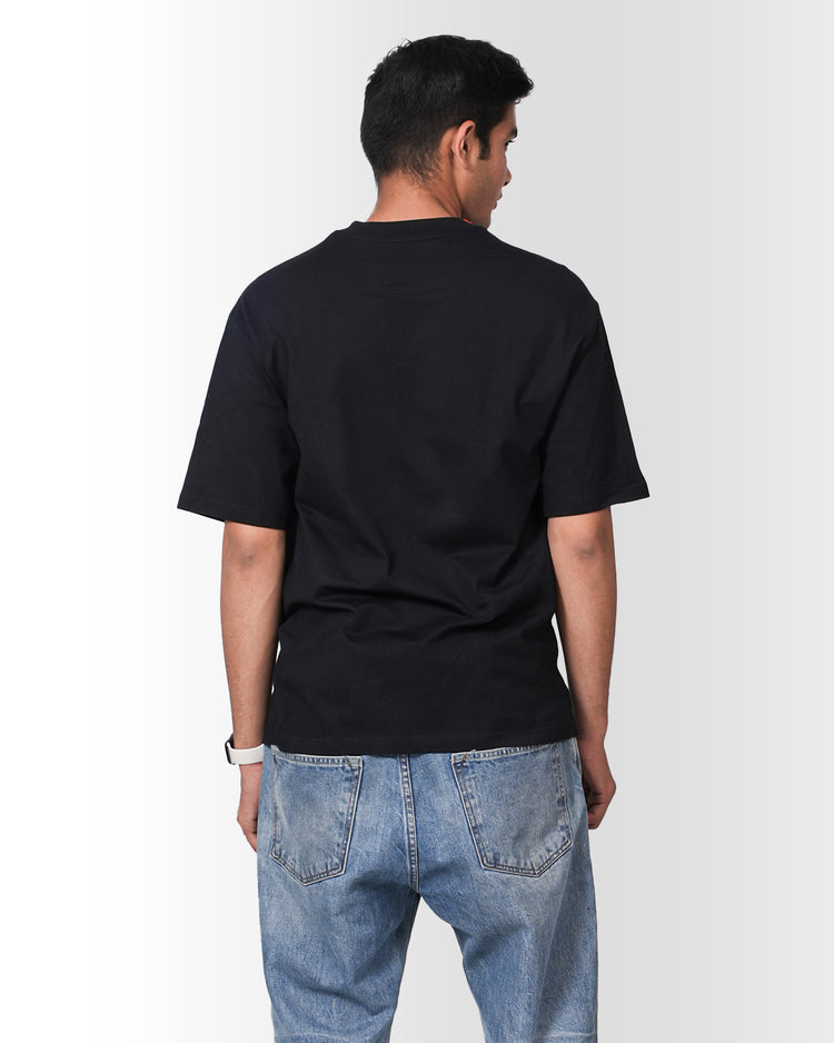 sampark black oversized dropshoulder t-shirt