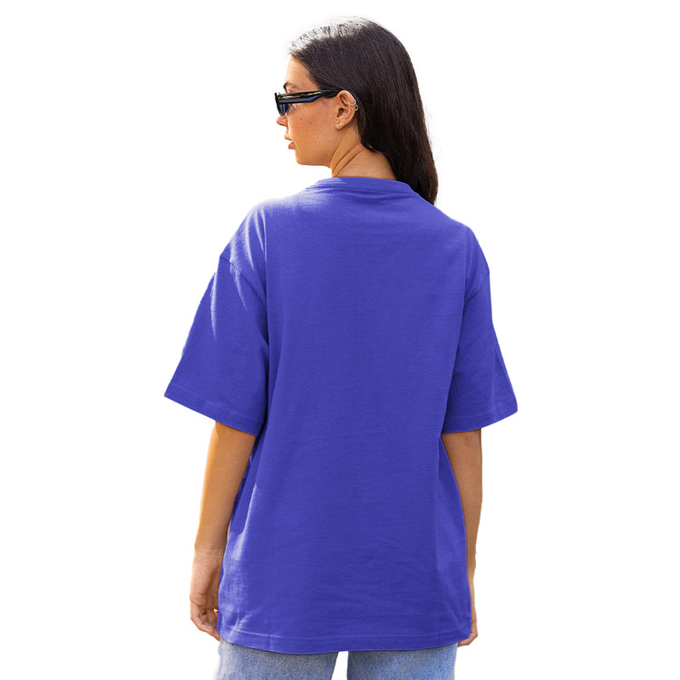 Bloop royalblue oversized loosefit dropshoulder t-shirt for women