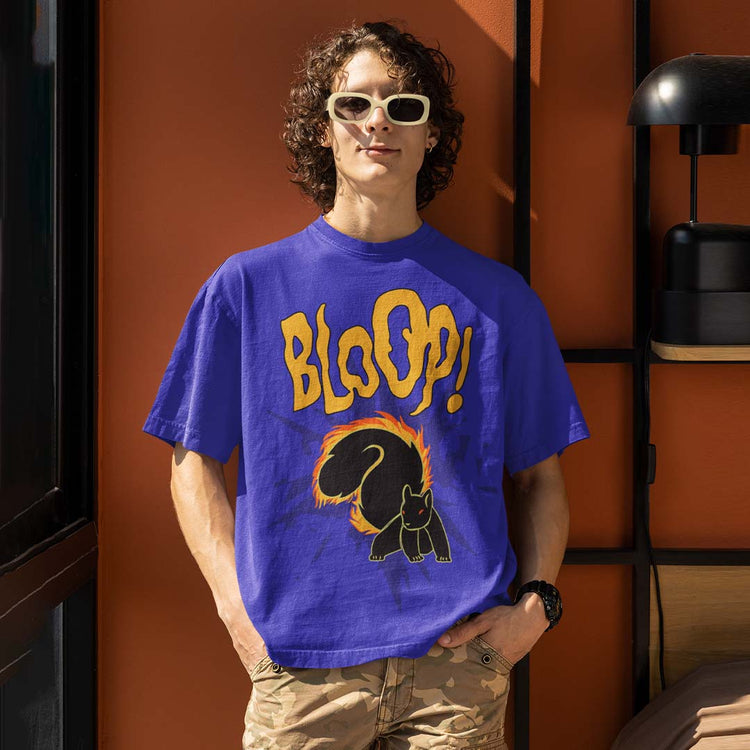 Bloop! mens royalblue oversized roundneck t-shirt