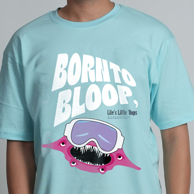 Born To Bloop Skyblue Oversized T-shirt