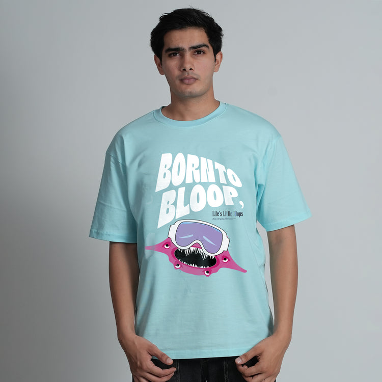 Born To Bloop Skyblue Oversized T-shirt