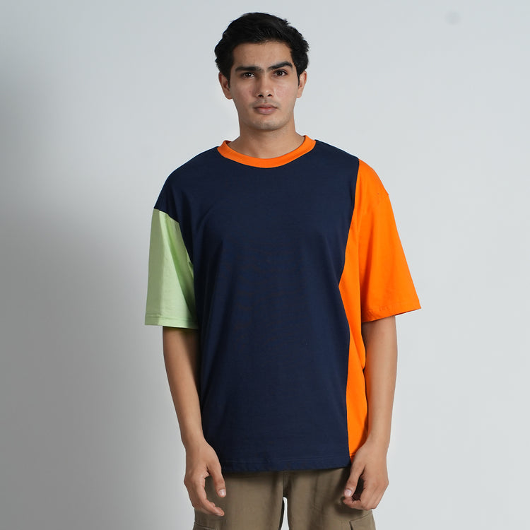 Men's Colour Block Oversized Drop shoulder T-shirt