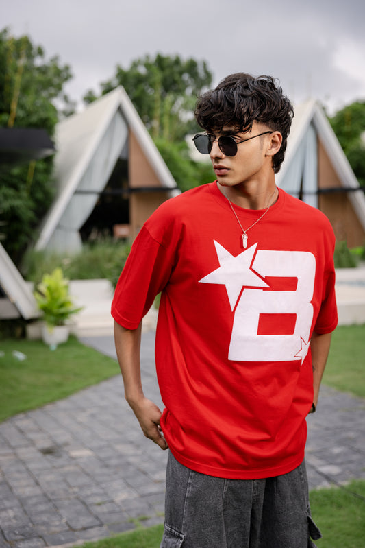 Bstar Red Oversized T- Shirt