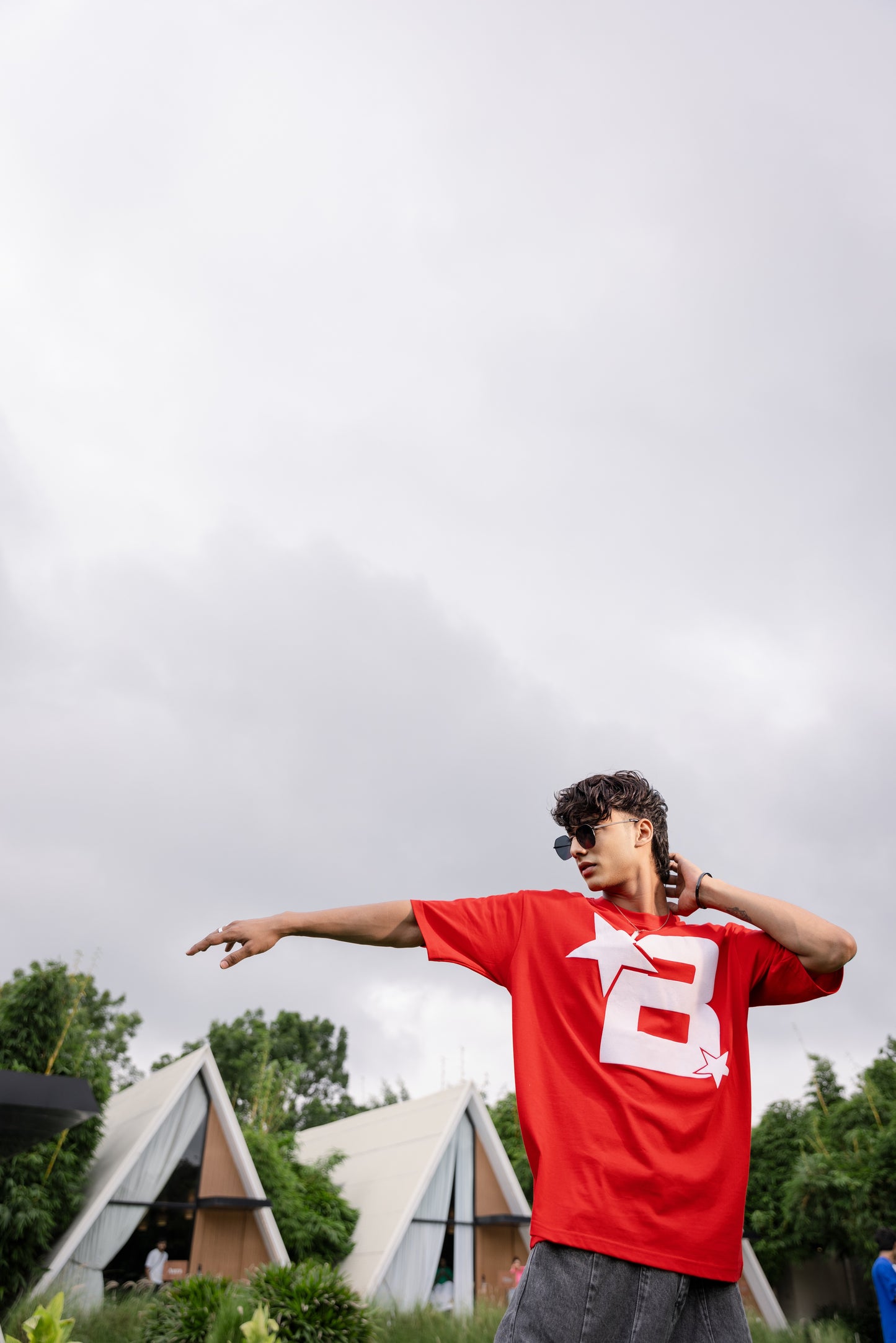 B Star Red Oversized T-shirt