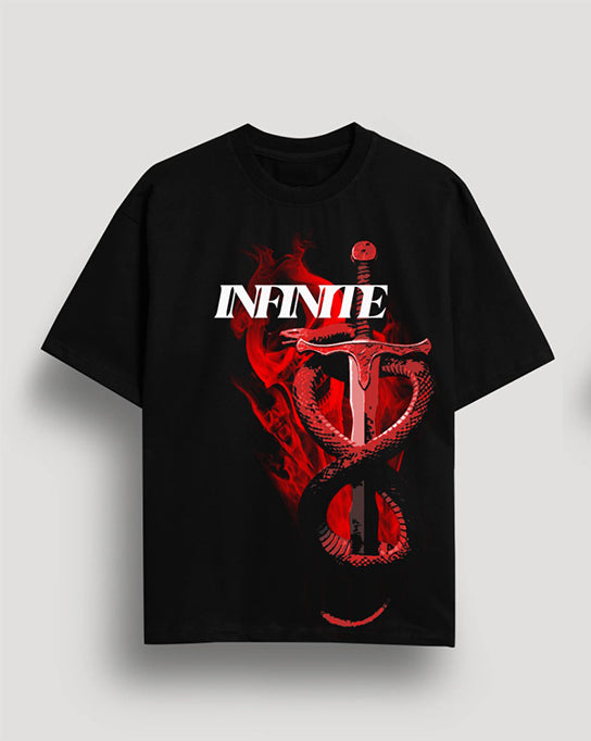 Bloopers Infinte Black Oversized Dropshoulder T-shirt