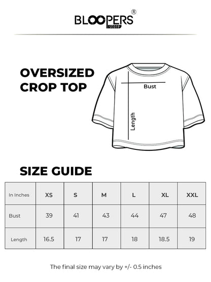 Women Oversized Half Sleeve Round Neck Croptop