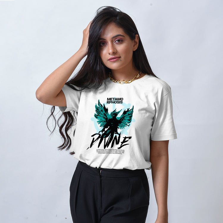 Women Metamorphosis White Graphic T-shirt