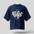 Focus Graphic Printed Navy Blue Oversized T-shirt For Men