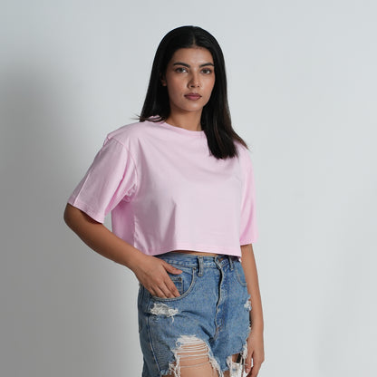 DREAM ALIVE PINK OVERSIZED CROP-TOP