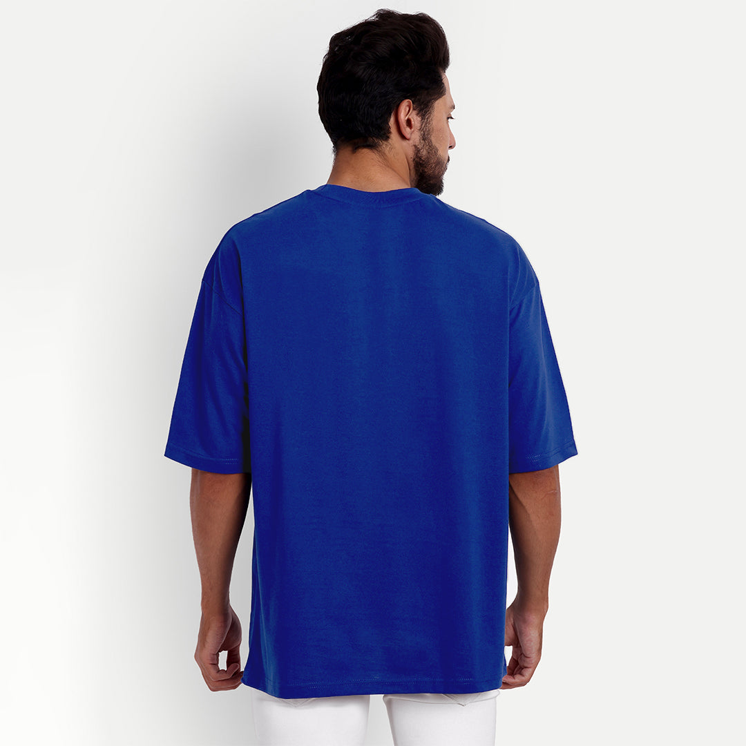 Roarsome dropshoulder oversized royalblue t-shirt for men