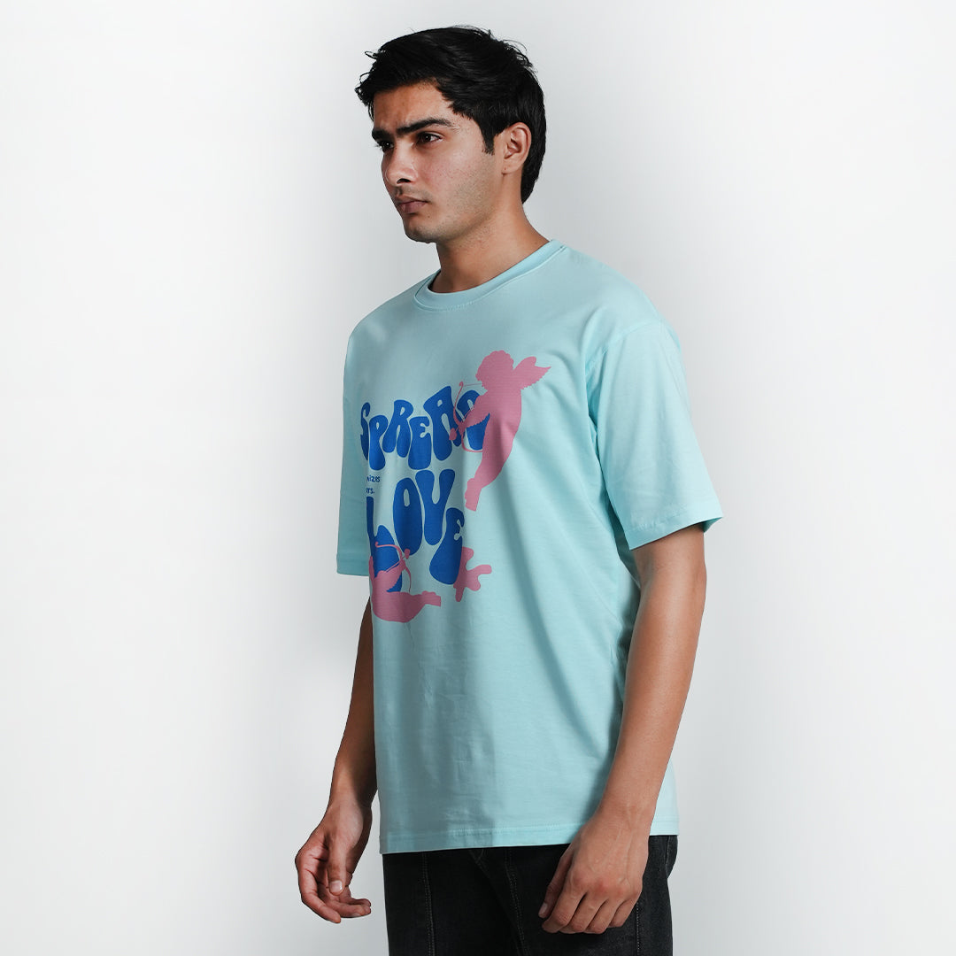 Spread Love Baggy Fit Drop Shoulder Half Sleeve T-shirt for Men