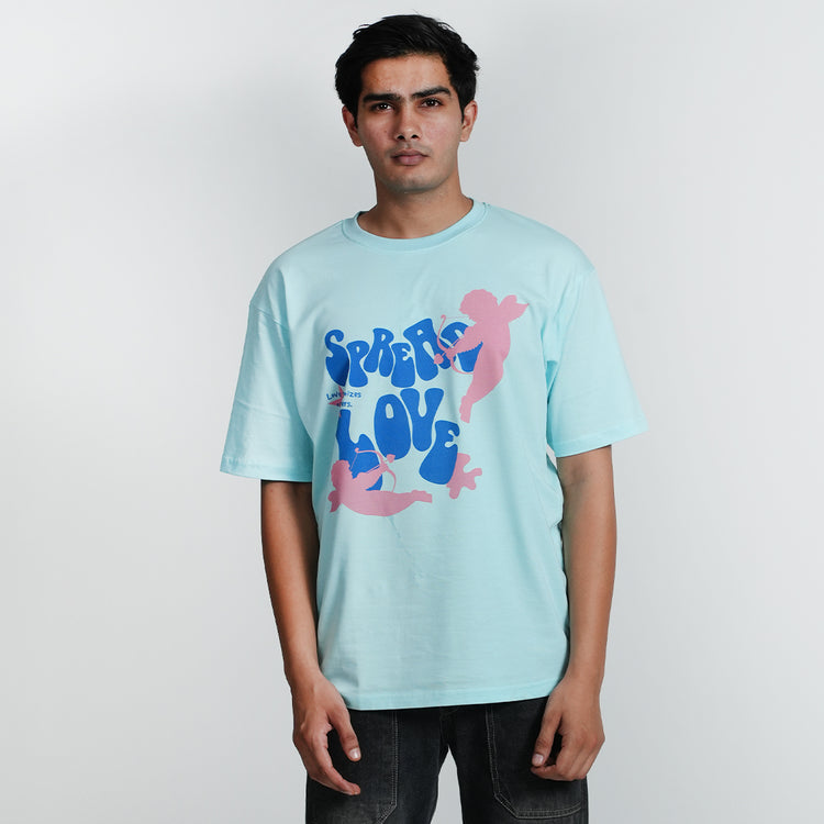 Spread Love Baggy Fit Drop Shoulder Half Sleeve T-shirt for Men