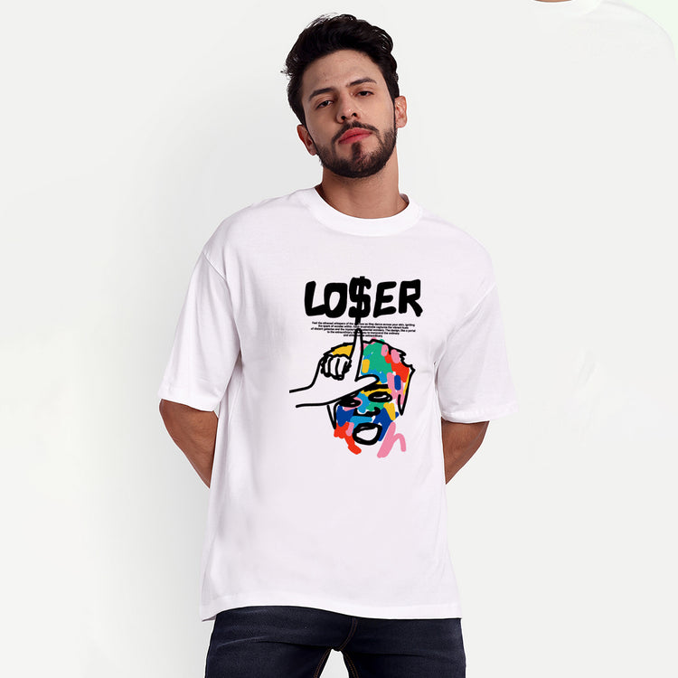 BLOOPERS LOSER WHITE OVERSIZED T-SHIRT