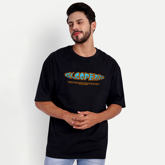 BLOOPERS OOMPH OVERSIZED BLACK T-SHIRT