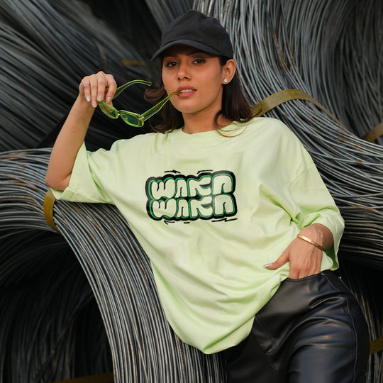 Waka waka mint green oversized t-shirt for women