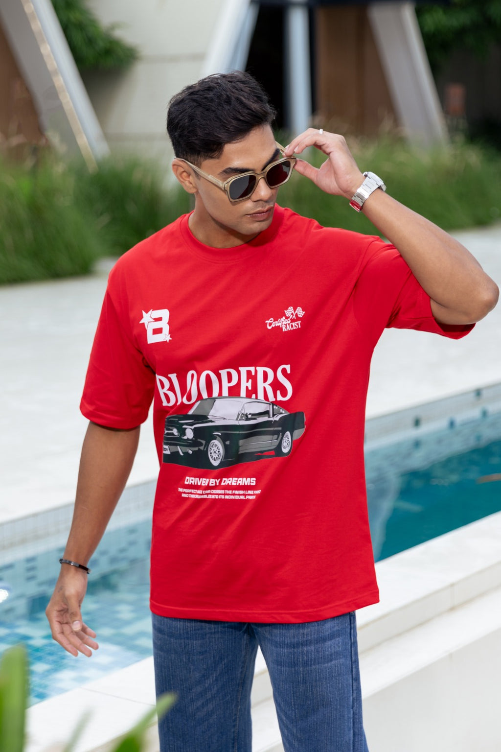 Certifide Racist Red Oversized T- shirt