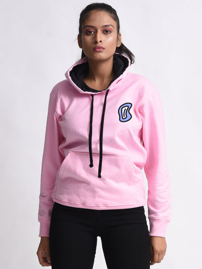 All Eyes On Me Pink Graphic Printed Hoodie For Women